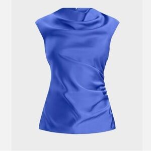 NWT Herve Leger Audrey Cowl Neck Top in Violet Purple Blue Size 0